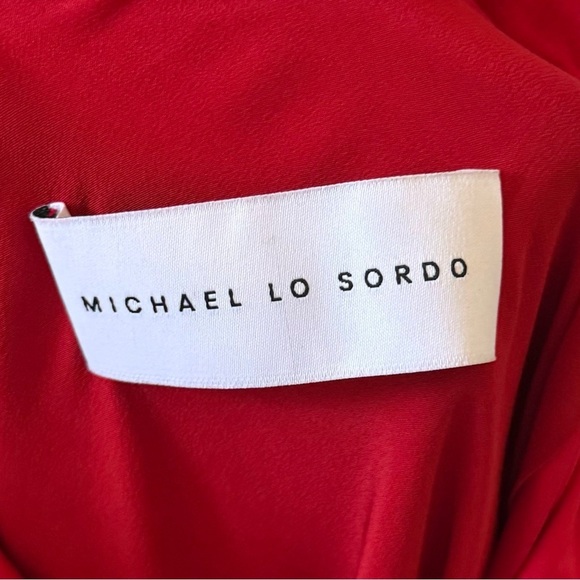 MICHAEL LO SORDO Alexandra Silk Maxi Dress Red Sz 4 US - Picture 6 of 7